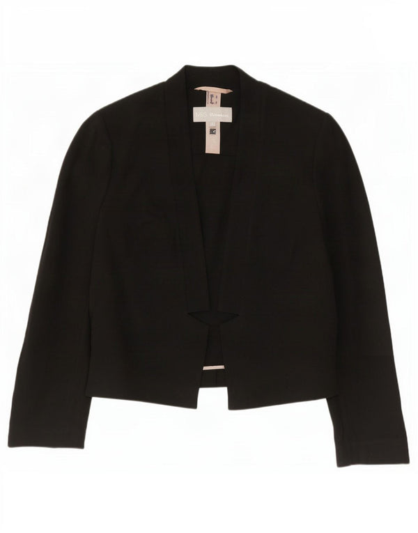 Jaqueta Blazer aberta feminina Marks & Spencer Reino Unido 10 pequena preta