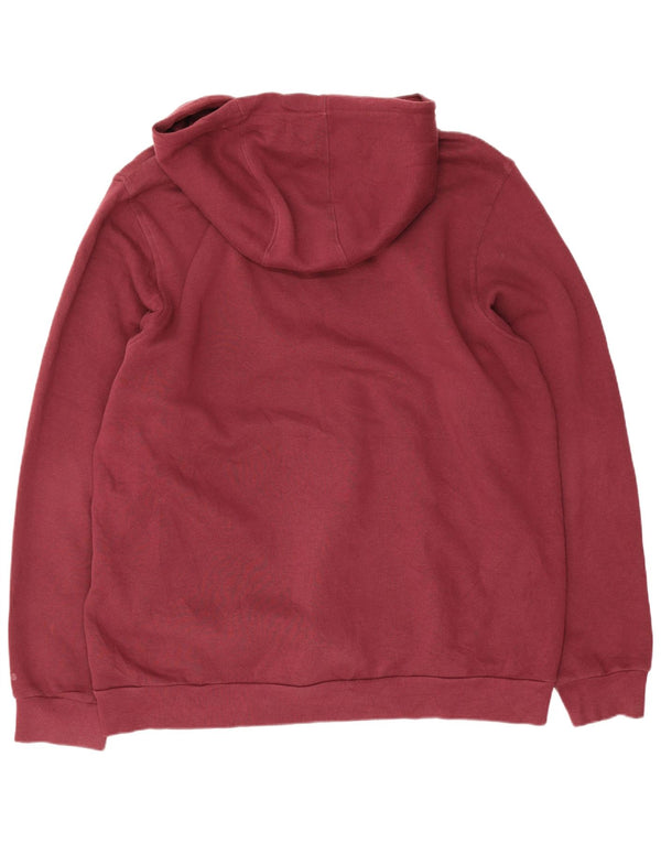 Adidas Mens Graphic Hoodie Jumper Grande Algodão Borgonha Esportivo