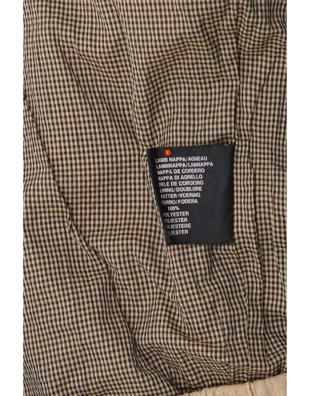 Jaqueta de couro masculina vintage UK 42 XL bege