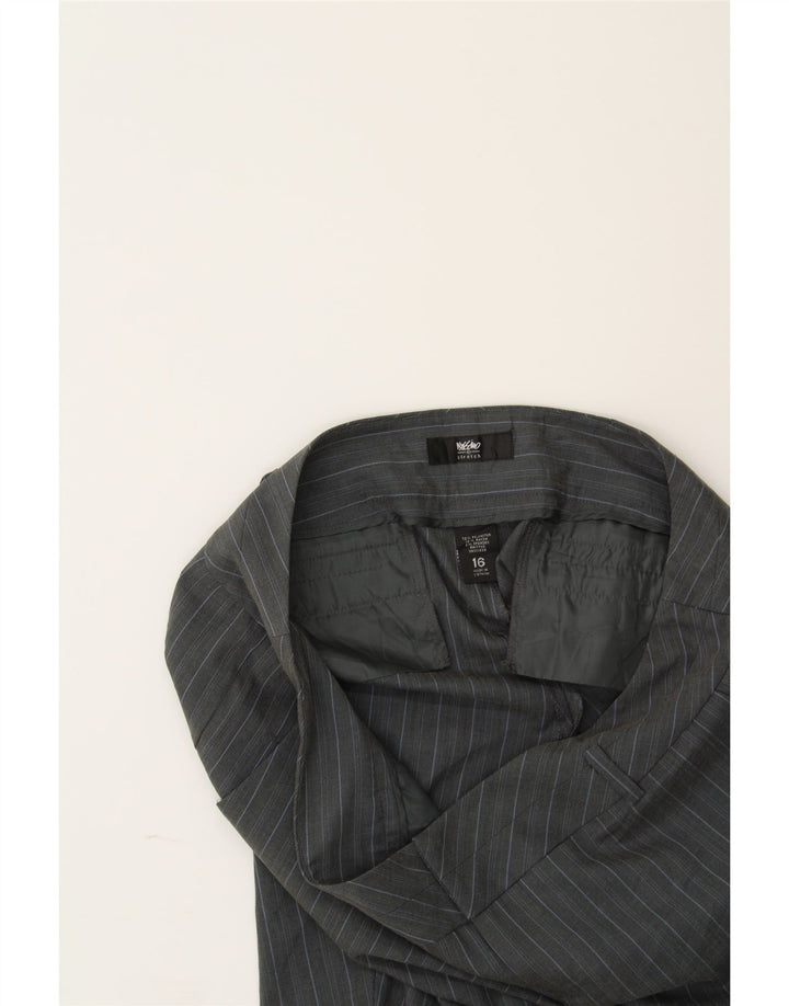 MOSSIMO Womens Stretch Casual Trousers US 16 2XL W40 L31 Grey Pinstripe Vintage Mossimo and Second-Hand Mossimo from Messina Hembry 