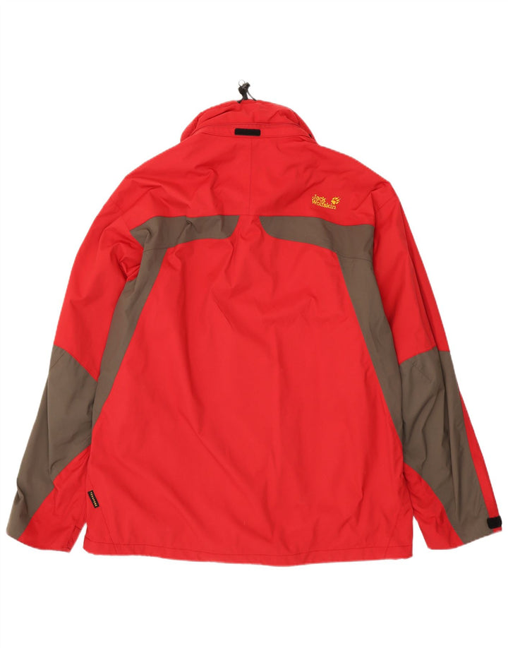 Jaqueta de chuva masculina Jack Wolfskin Reino Unido 48 2XL poliamida colorblock vermelha
