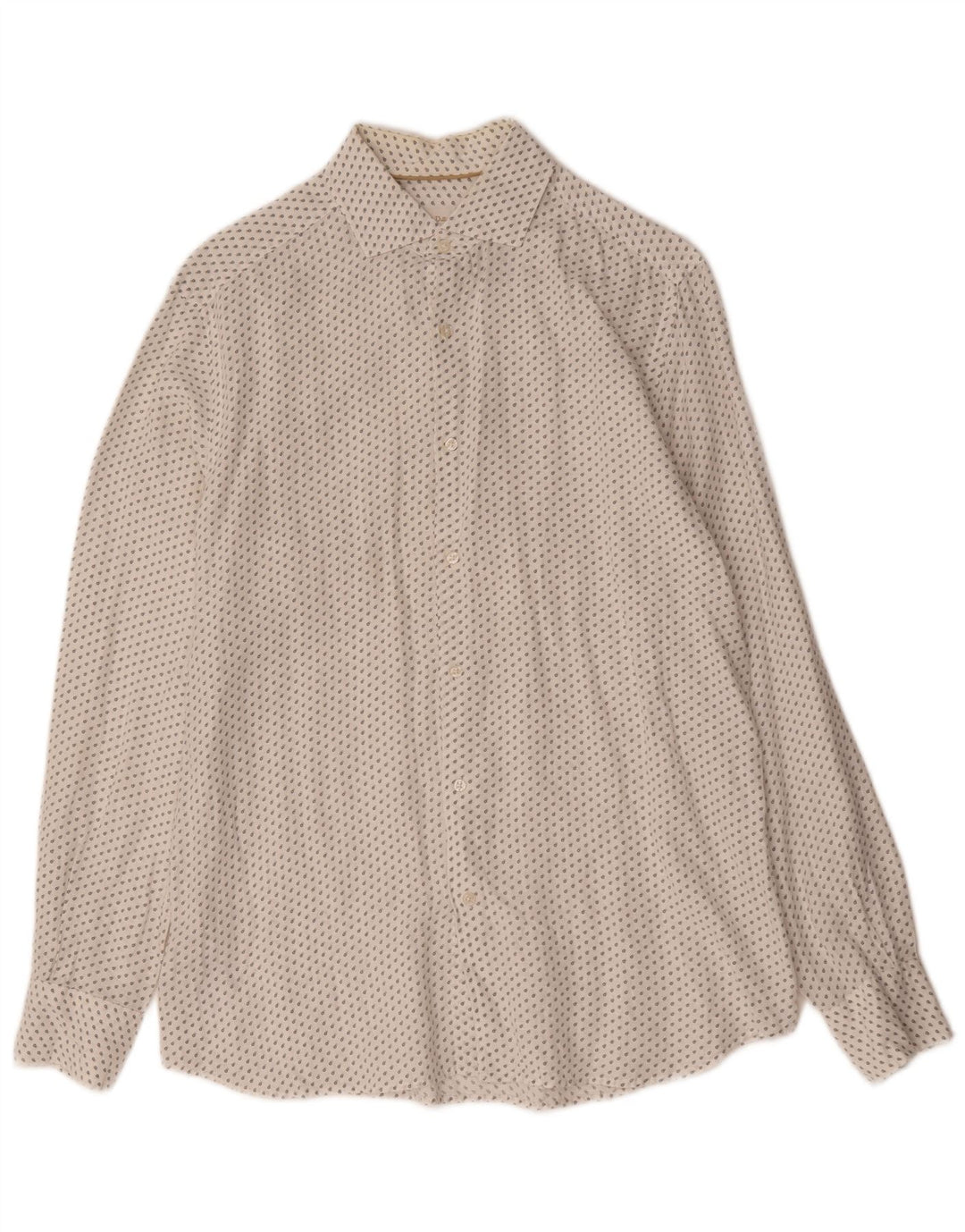 Camisa masculina Massimo Dutti, linho branco manchado médio