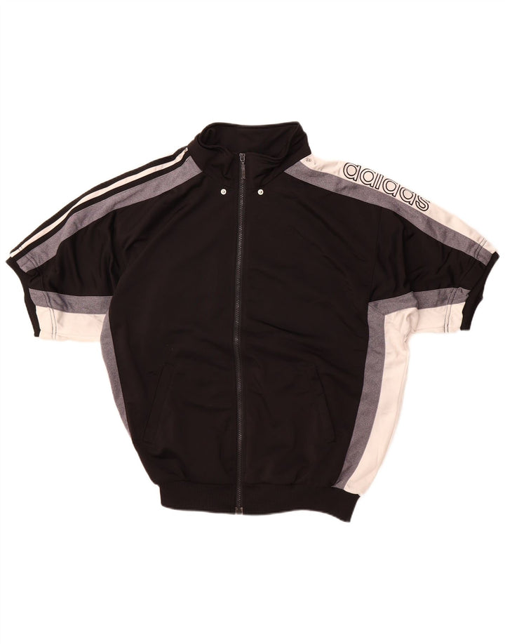 Adidas Mens Graphic Tracksuit Top Jacket UK 38/40 Médio Preto Poliéster