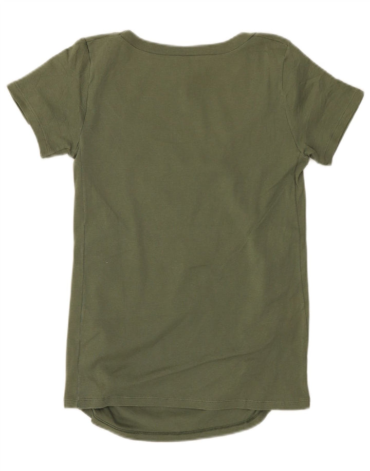 Camiseta feminina Benetton UK 10 pequena cáqui