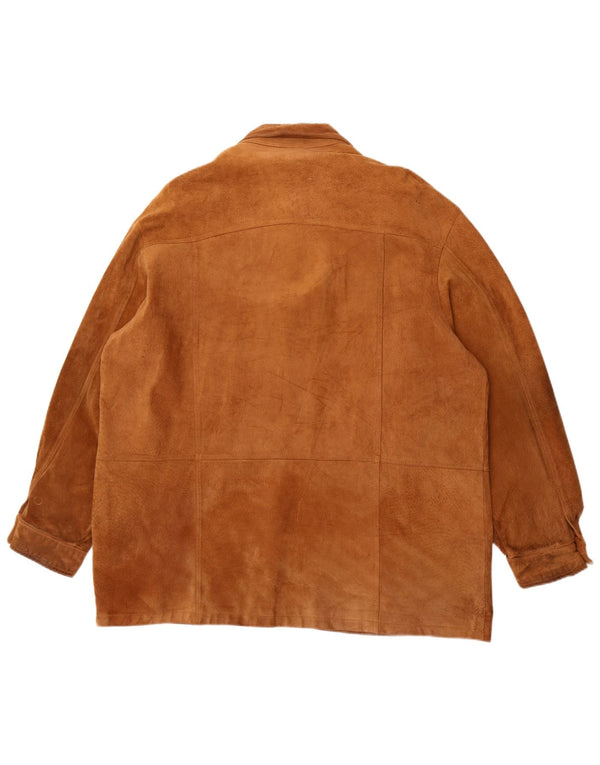 Camiseta masculina vintage de camurça IT 58 2XL marrom