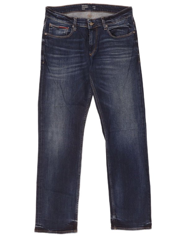 Tommy Hilfiger Masculino Ryan Straight Jeans W34 L32 Azul Marinho Algodão