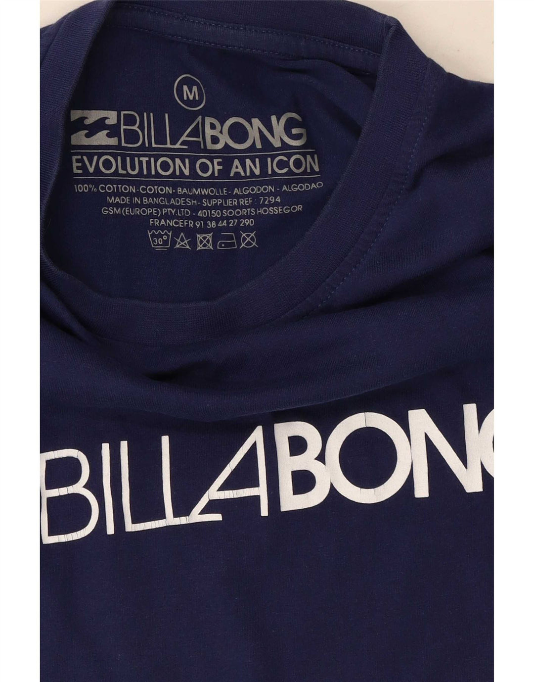 Camiseta gráfica masculina Billabong Top médio algodão azul marinho