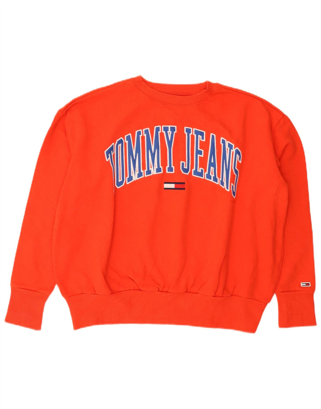 Tommy Hilfiger moletom gráfico feminino jumper UK 14 médio laranja