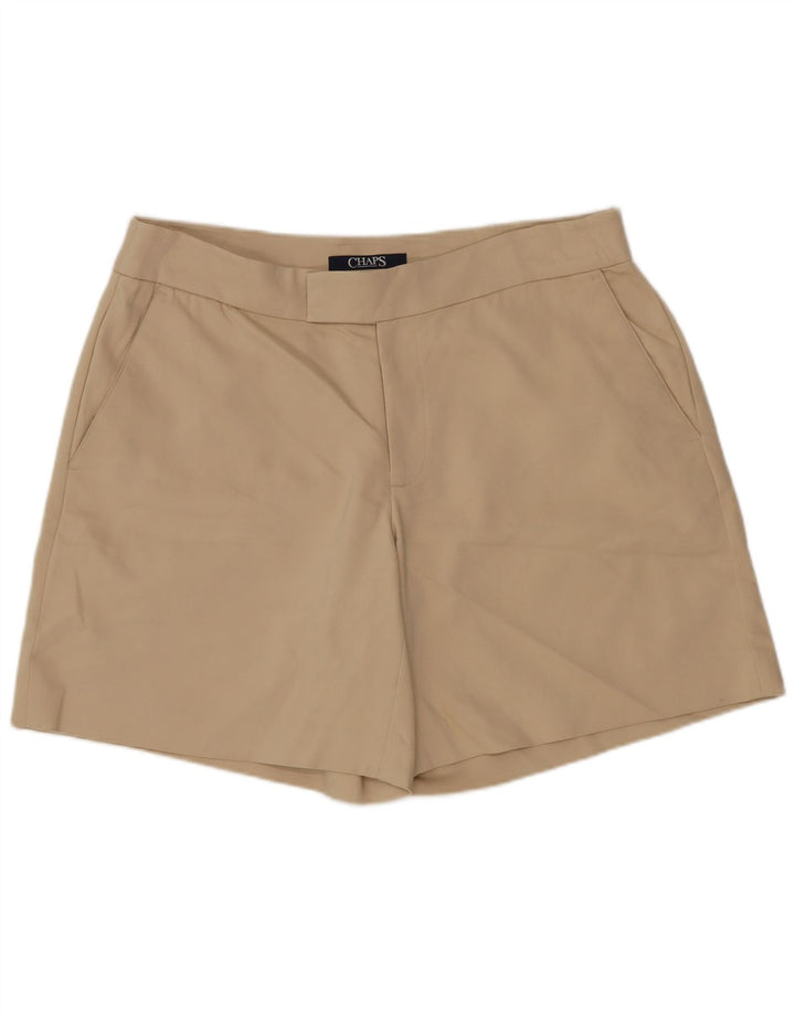 Shorts chino feminino Chaps US 8 médio W32 algodão bege