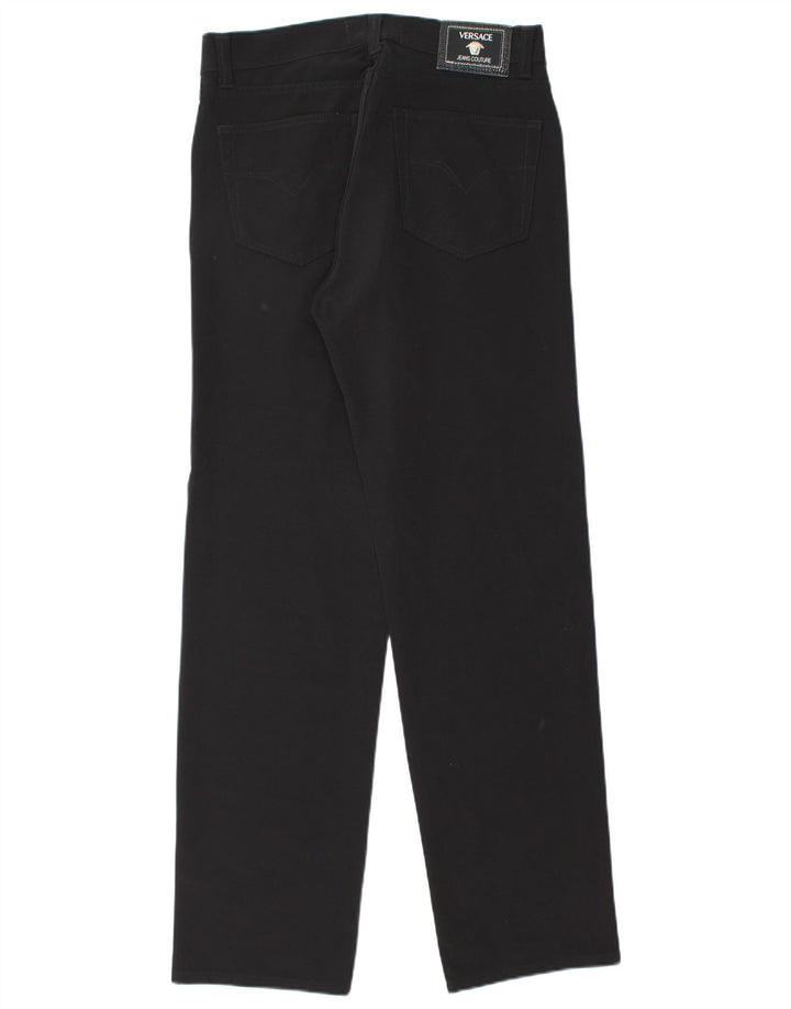 Versace Calça masculina reta casual W33 L31 poliamida preta