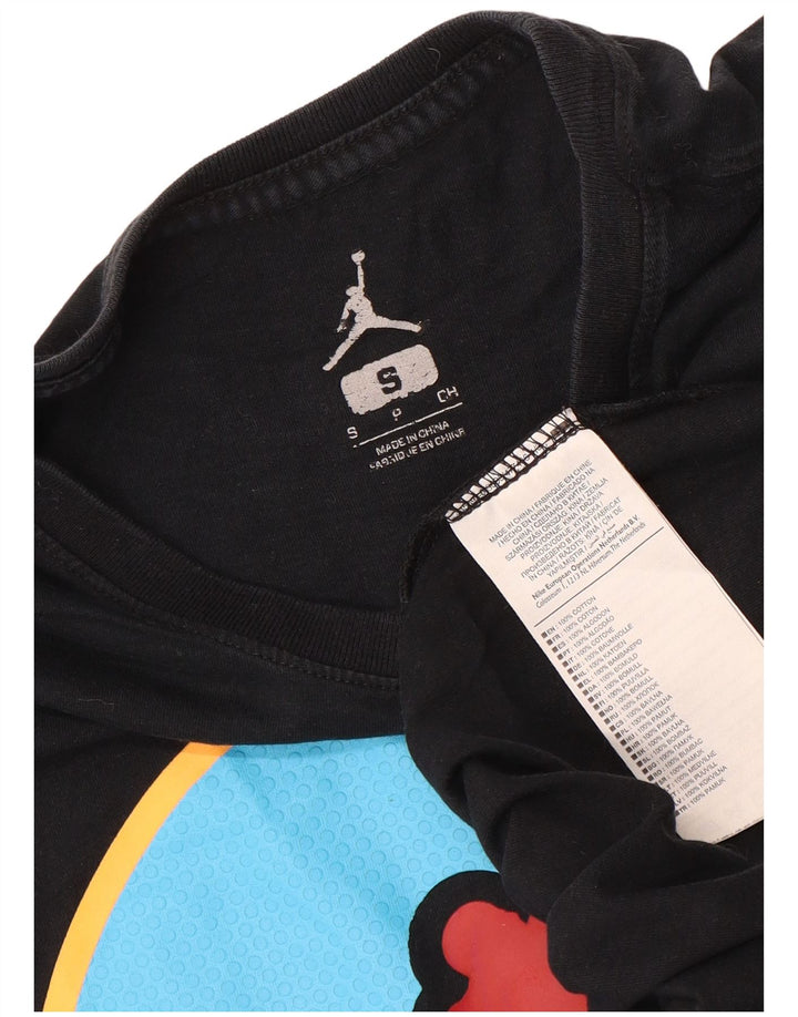 Jordan Camiseta masculina gráfica top pequeno algodão preto