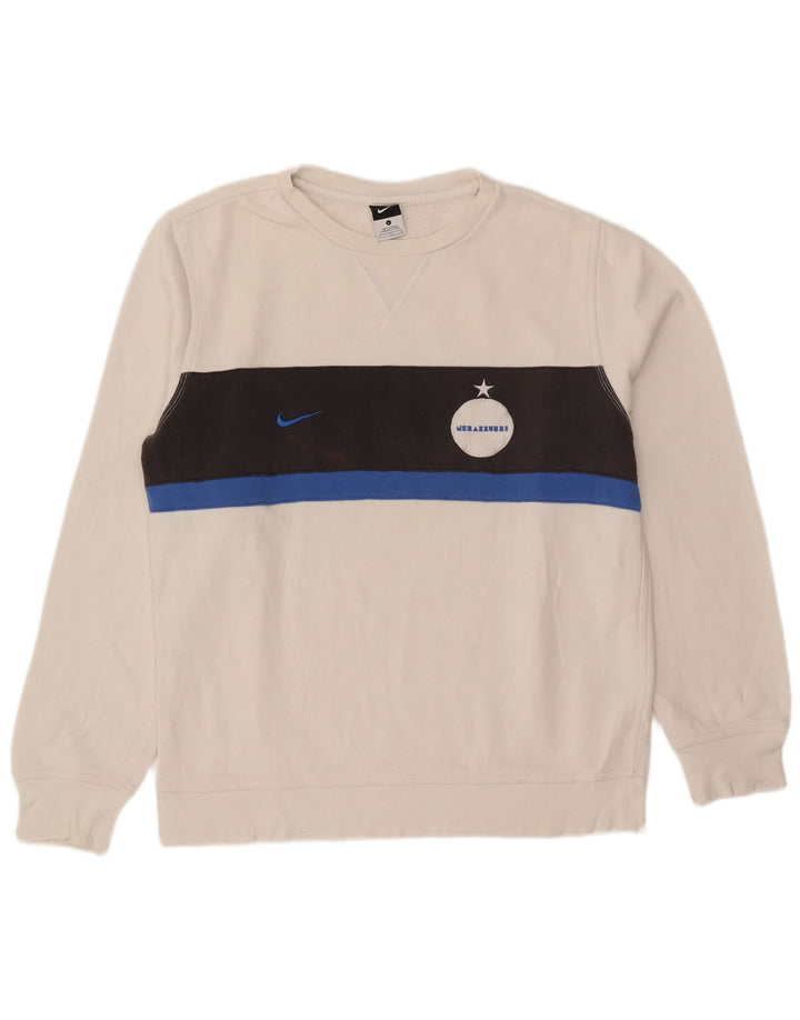 Moletom Nike Masculino Inter Milan Jumper Grande Branco Colorblock Algodão