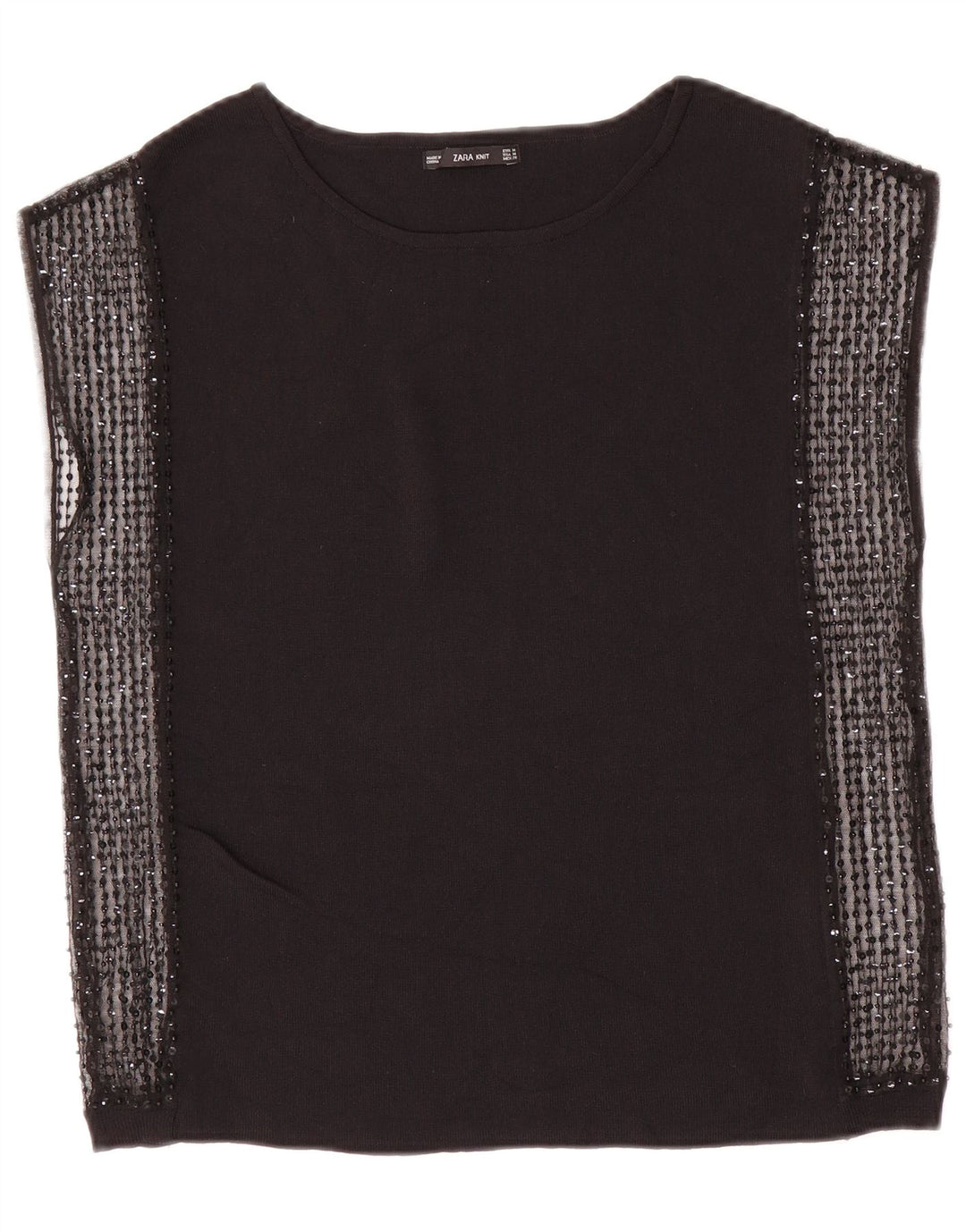 Blusa feminina sem mangas Zara Top UK 12 médio preto