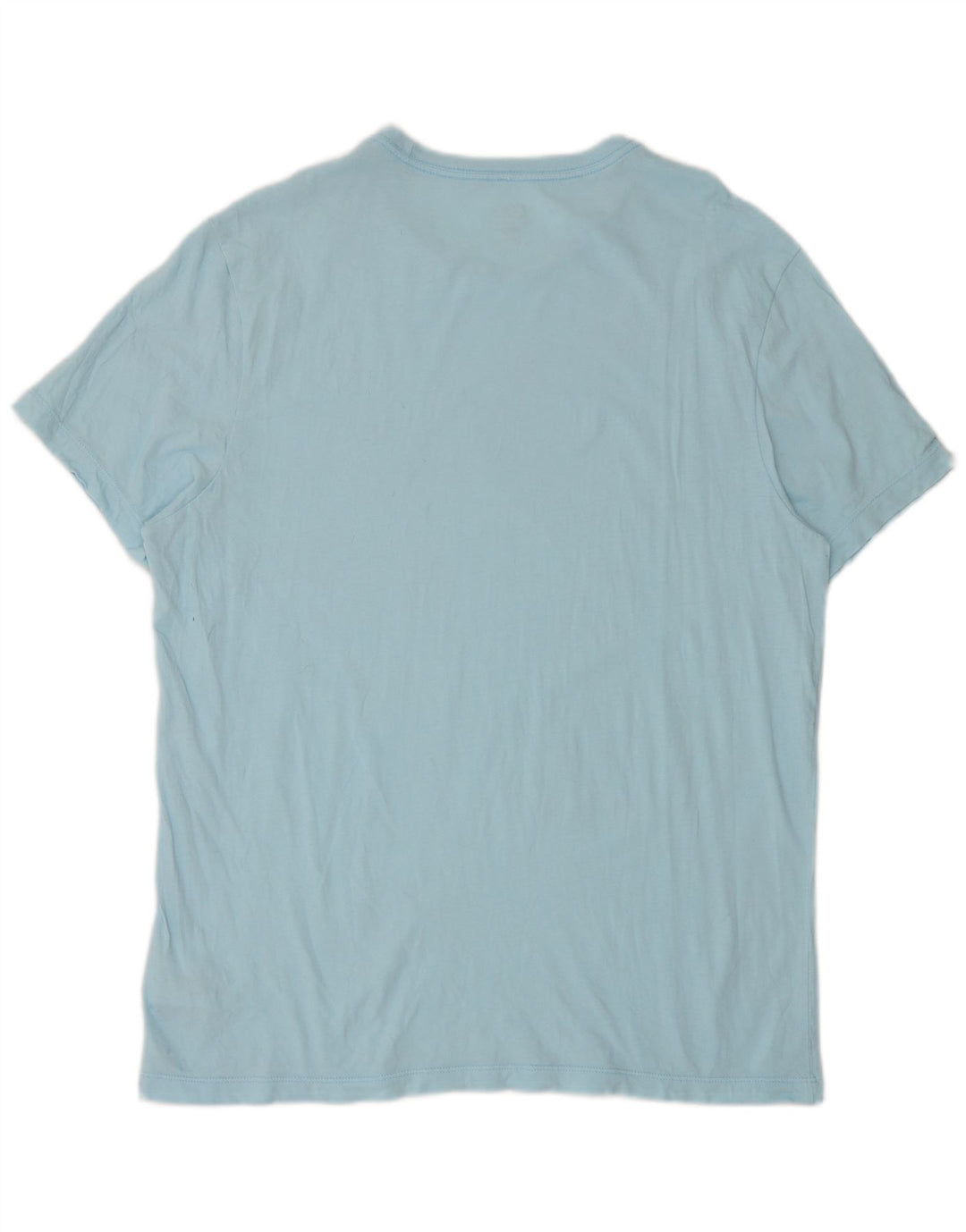 Camiseta masculina J. Crew Top grande de algodão azul