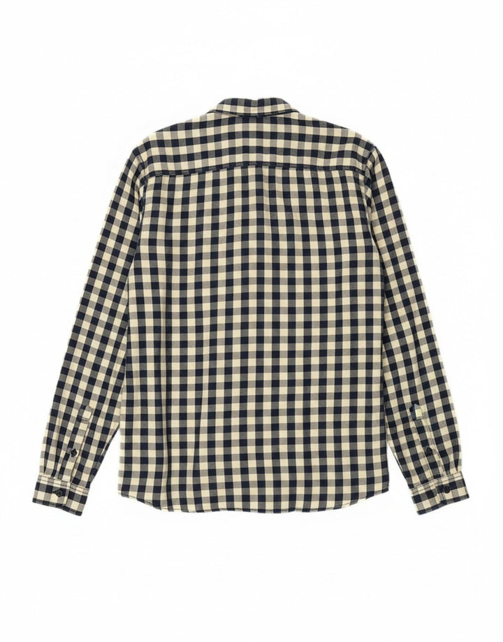 JACK & JONES Camisa masculina grande de algodão xadrez amarelo