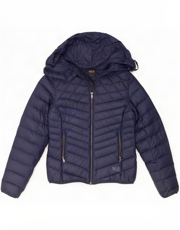 Jaqueta acolchoada feminina Jack Wolfskin Reino Unido 8/10 pequena azul marinho nylon