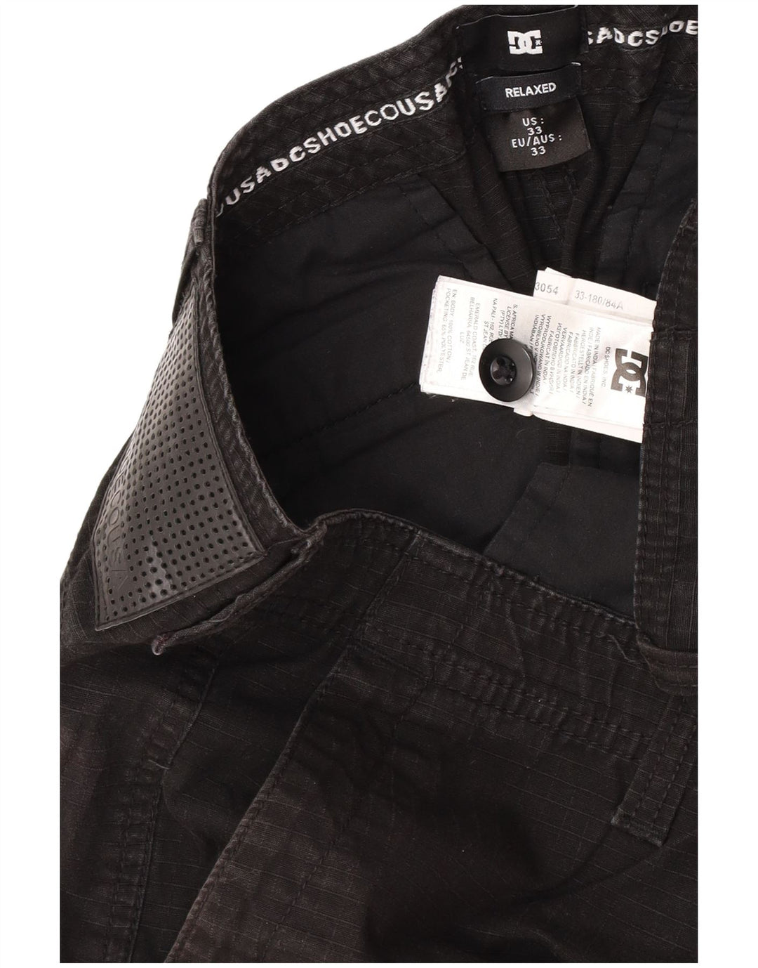Shorts DC Masculino Relaxed Fit Cargo W33 Algodão Preto Médio