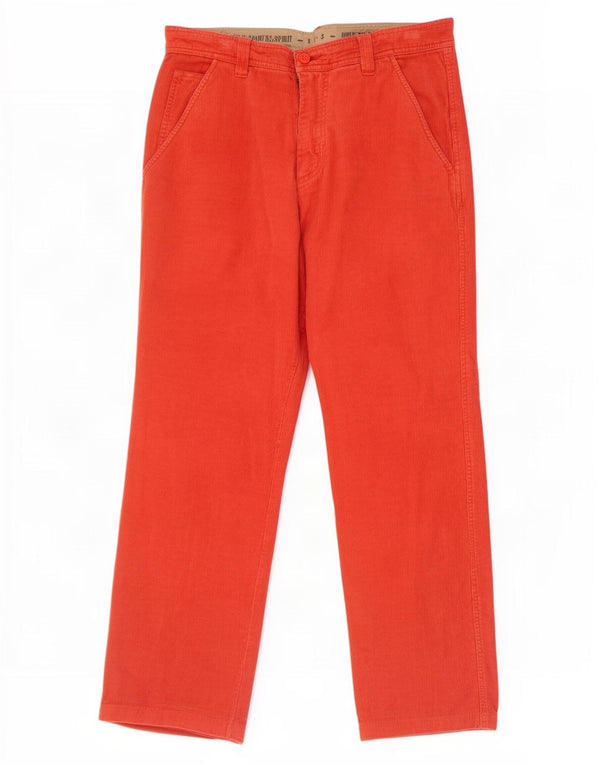 Calça masculina de veludo cotelê Rifle W34 L30 de algodão vermelho