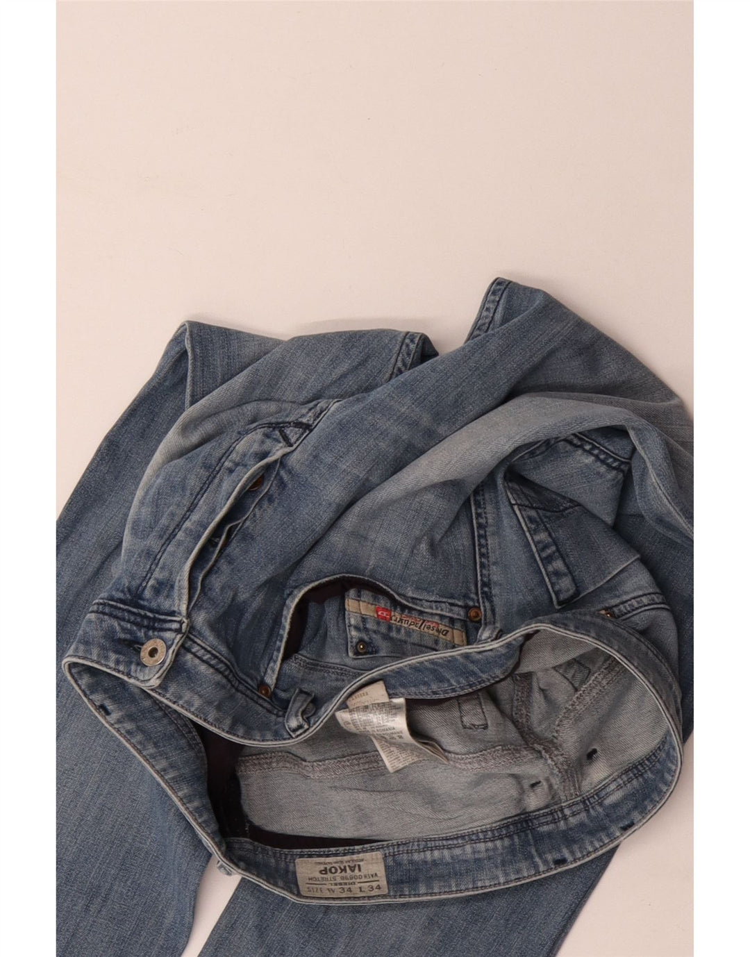 Diesel Masculino Iakop Regular Slim Tapered Jeans W34 L34 Azul Algodão