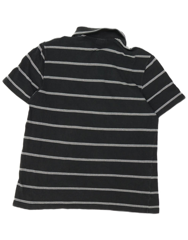Camisa polo masculina Lacoste tamanho 6 XL algodão listrado preto