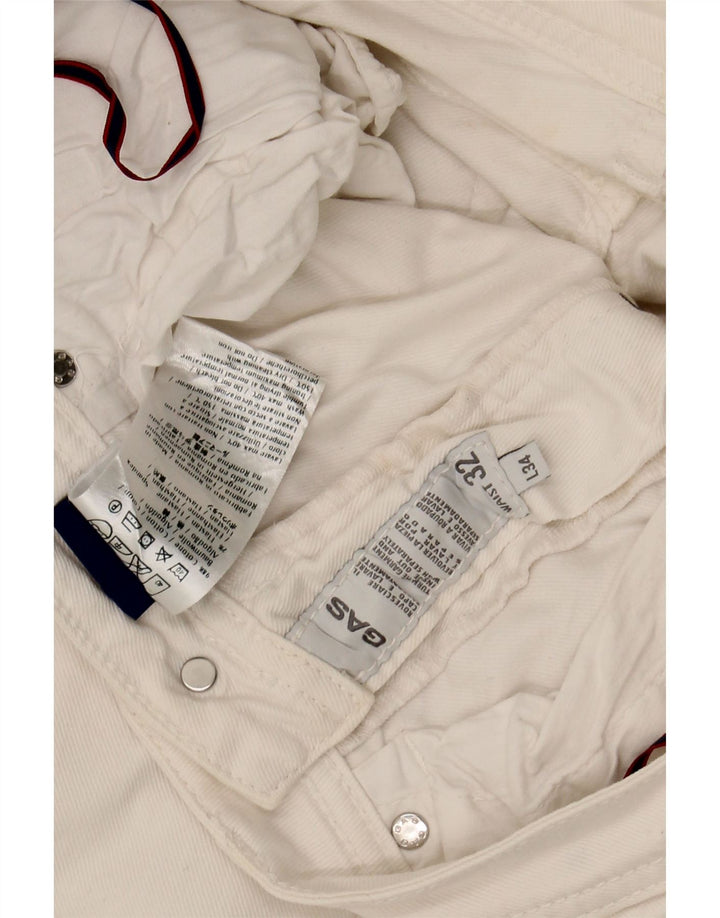 GAS Mens Straight Jeans W32 L30 White Cotton Vintage Gas and Second-Hand Gas from Messina Hembry 