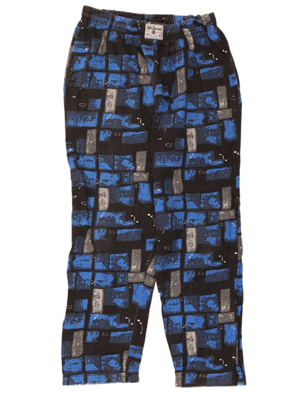 Calça de treino masculina John Baner UK 44/46 XL azul patchwork algodão