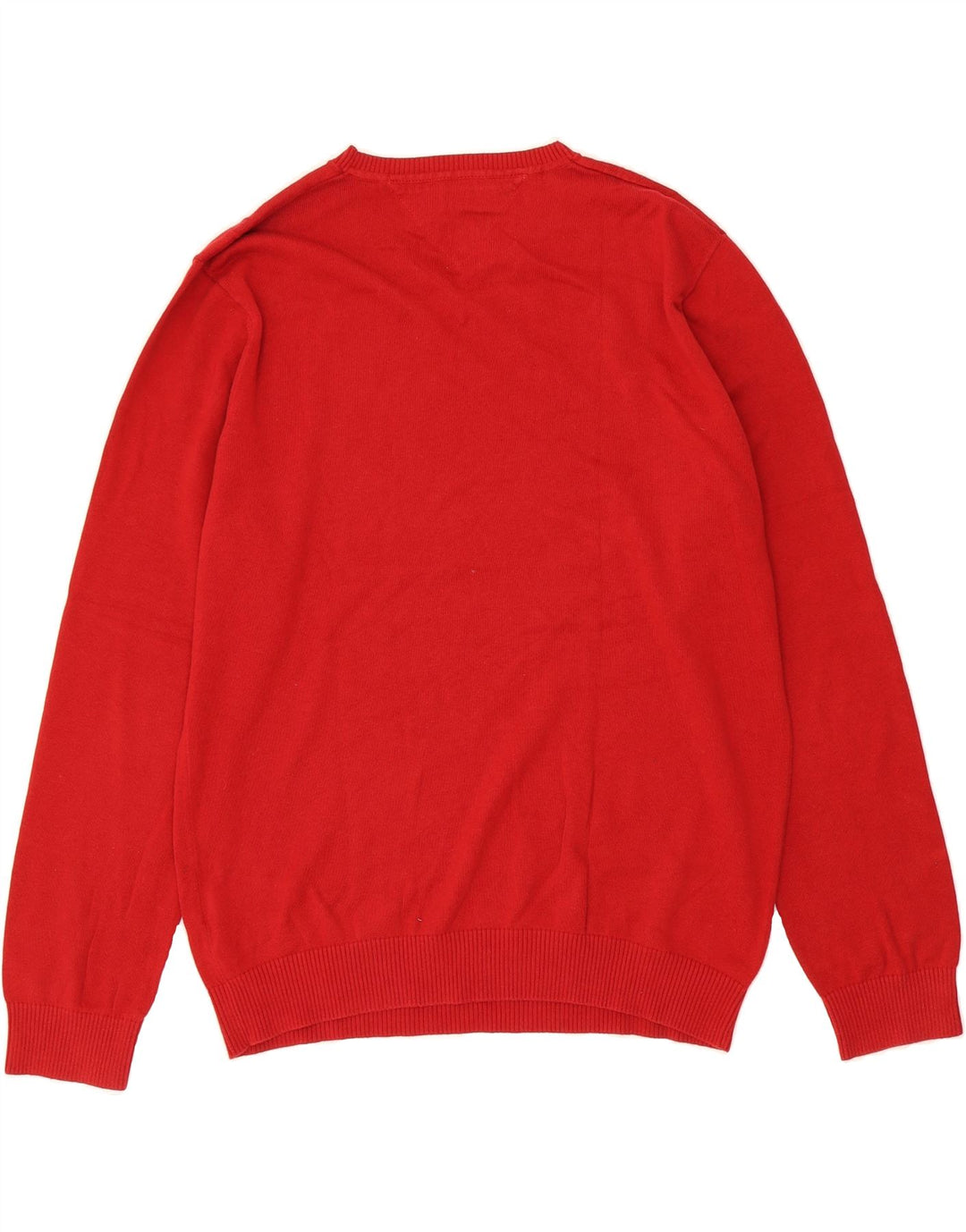 TOMMY HILFIGER Mens V-Neck Jumper Sweater XL Red Cotton Vintage Tommy Hilfiger and Second-Hand Tommy Hilfiger from Messina Hembry 