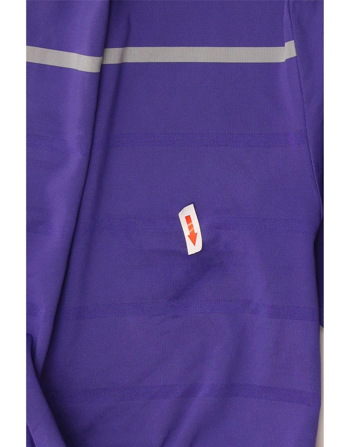 Camisa polo masculina Under Armour pequena listrada roxa de poliéster