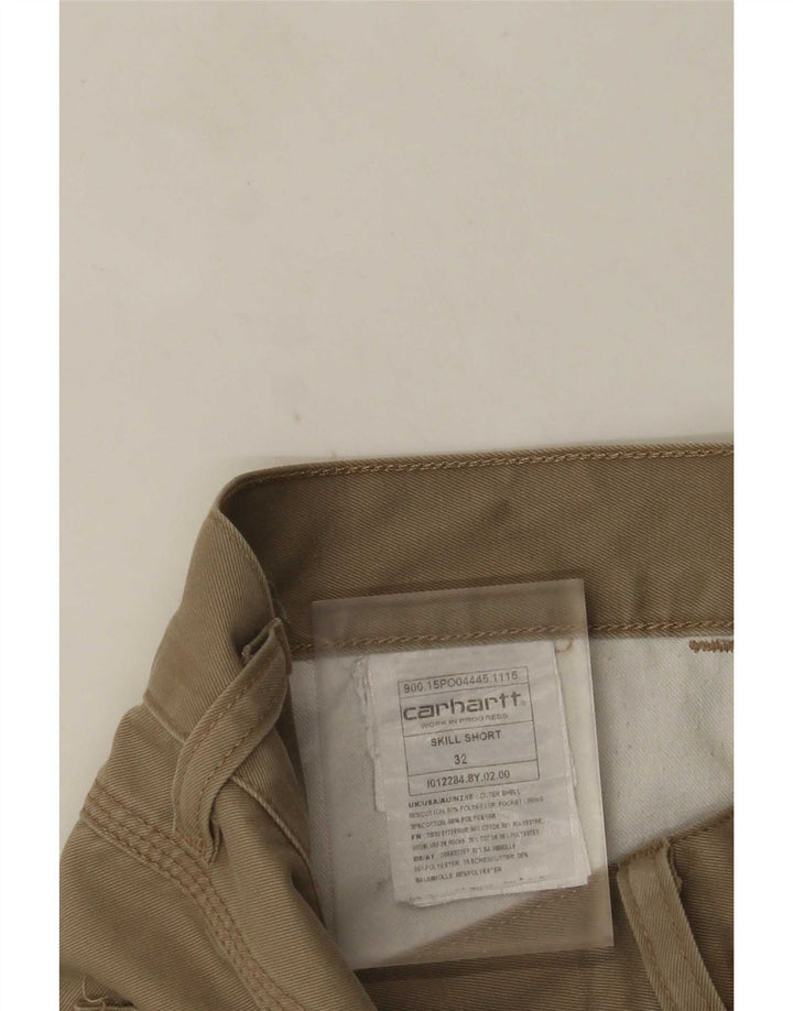 Shorts casuais masculinos Carhartt W32 algodão bege médio