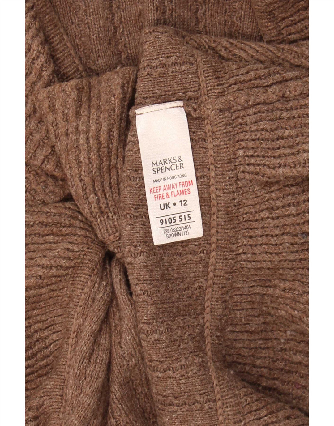 Suéter cardigã feminino Marks & Spencer Reino Unido 12 algodão marrom médio