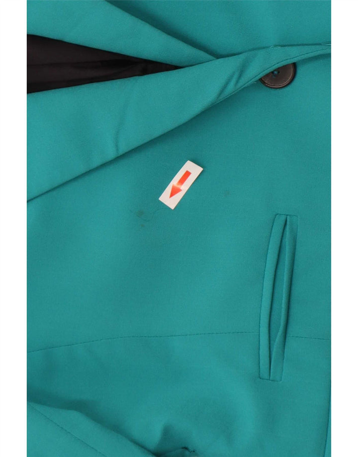 Jaqueta blazer feminina Zara com 1 botão Reino Unido 14 grande turquesa
