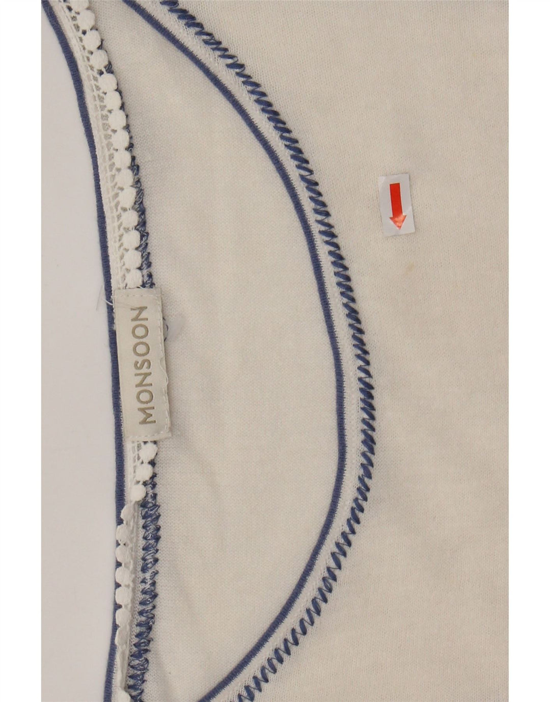 Blusa feminina MONSOON UK 16 grande linho floral branco