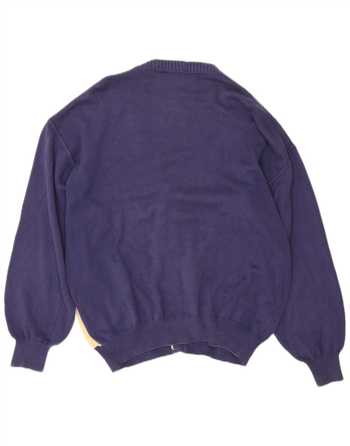 Suéter cardigã masculino DALMINE IT 50 algodão colorblock azul marinho médio
