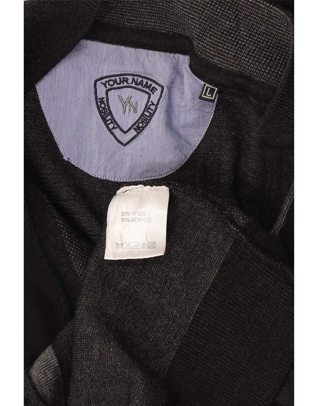 Suéter cardigã masculino vintage grande lã geométrica cinza