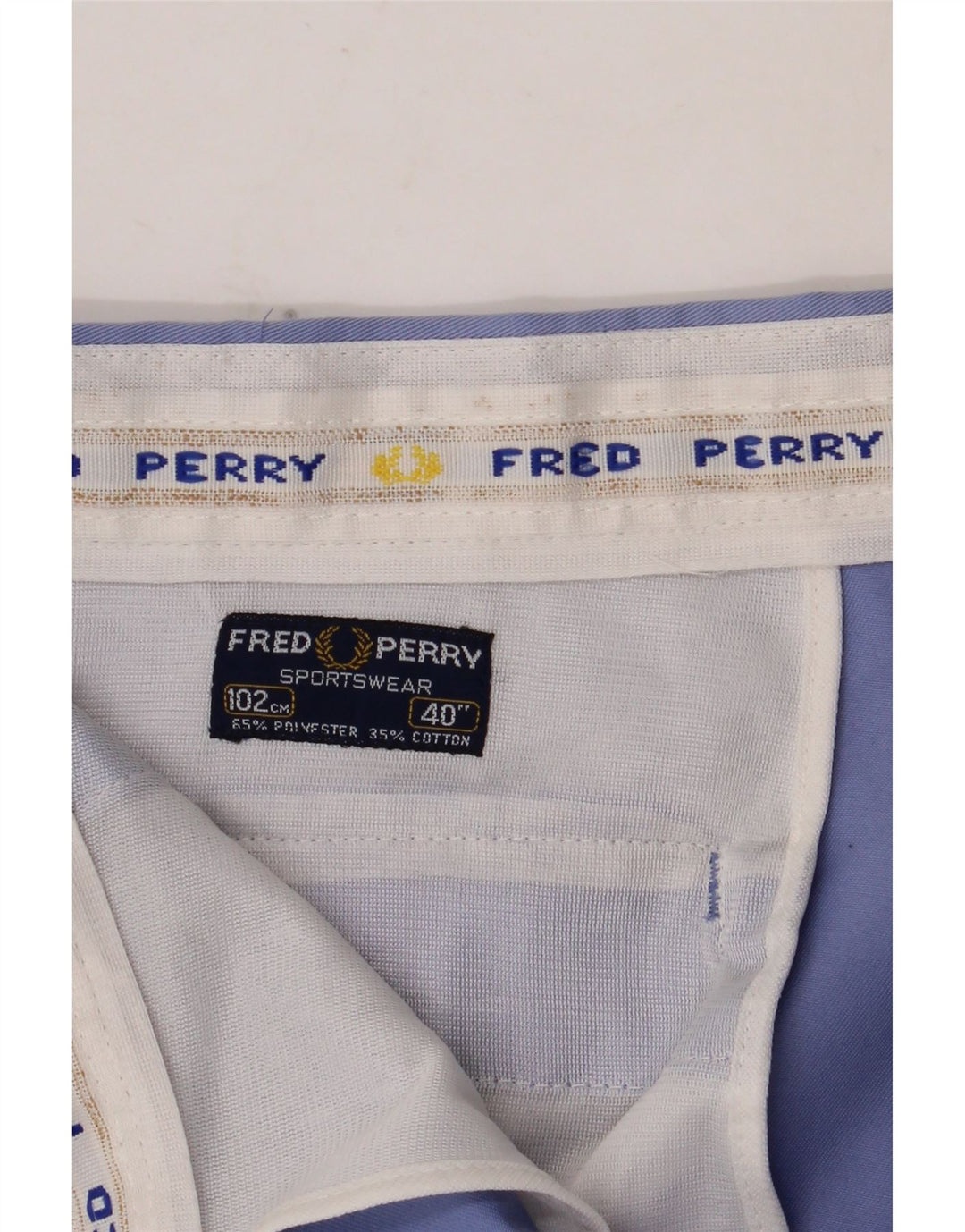 Fred Perry Mens Chino Shorts W40 XL Azul Algodão