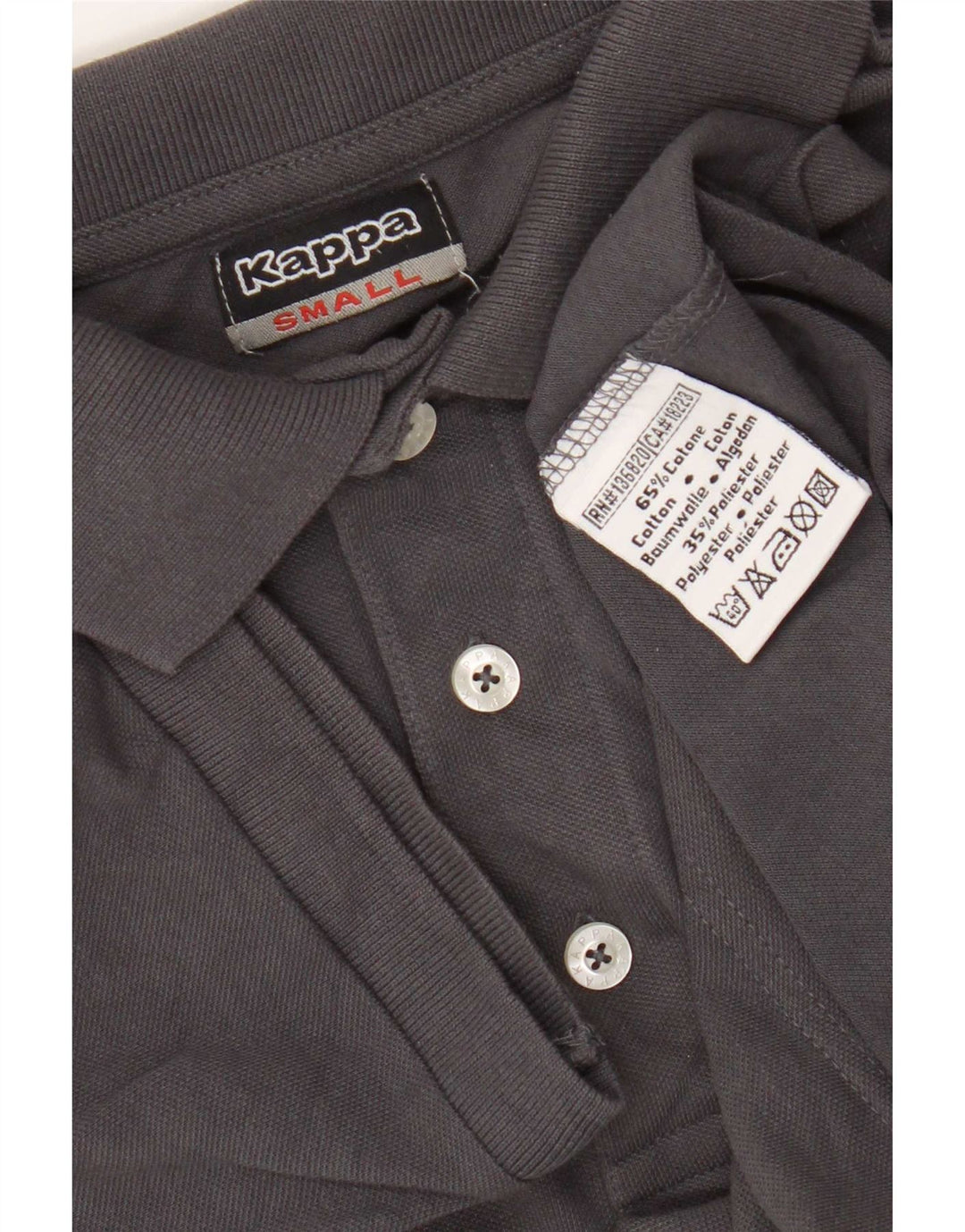 Camisa polo masculina Kappa pequena algodão cinza