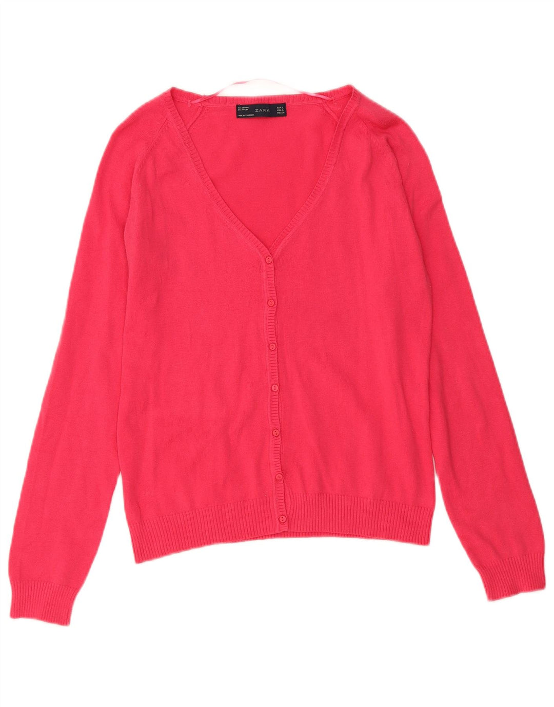 Suéter cardigã feminino Zara Reino Unido 14 grande rosa