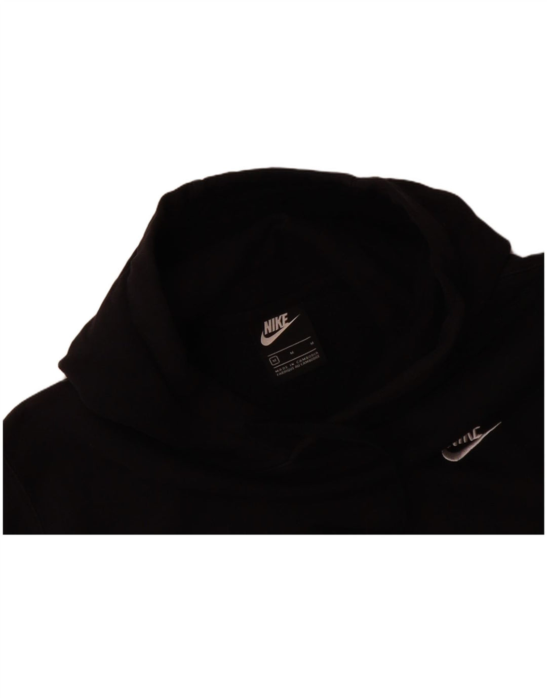 NIKE Mens Hoodie Jumper Médio Algodão Preto
