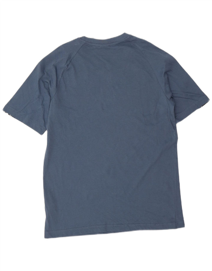 Adidas Mens Graphic T-Shirt Top Médio Azul Colorblock Algodão
