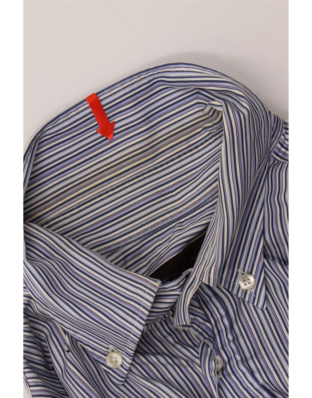 Camisa masculina Etro tamanho 40 algodão listrado azul médio