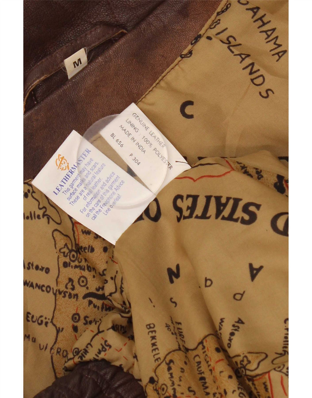 Jaqueta de couro masculina vintage UK 38 marrom médio