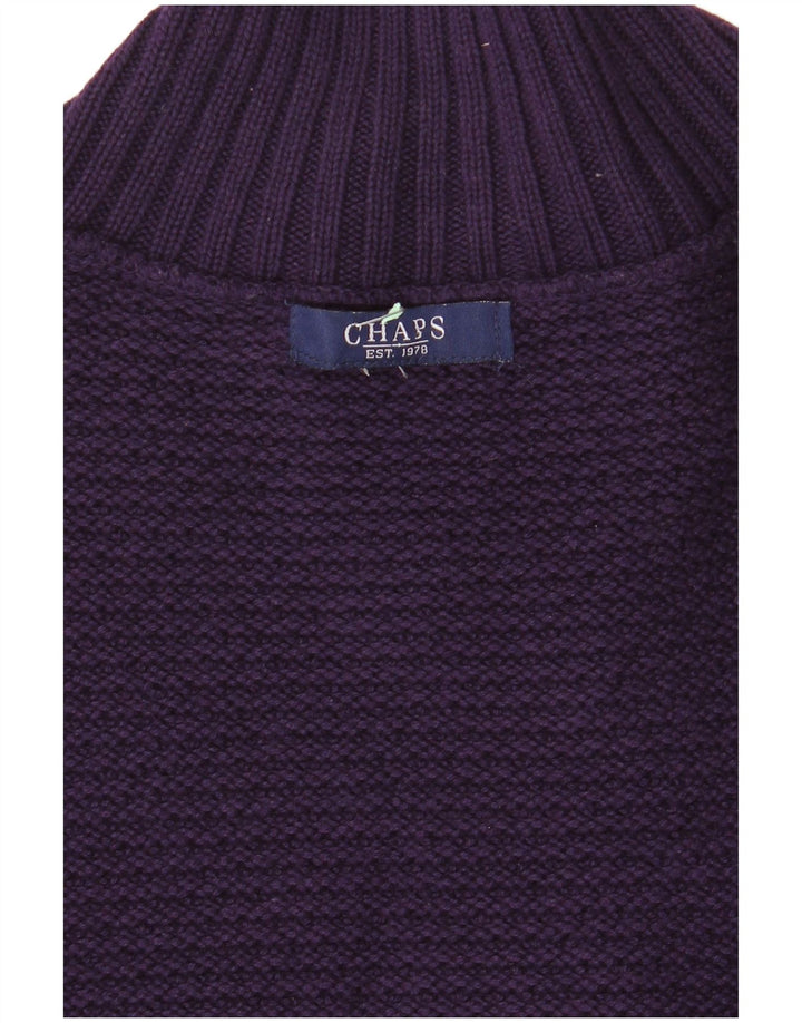Suéter cardigã feminino manga 3/4 CHAPS Reino Unido 12 médio roxo
