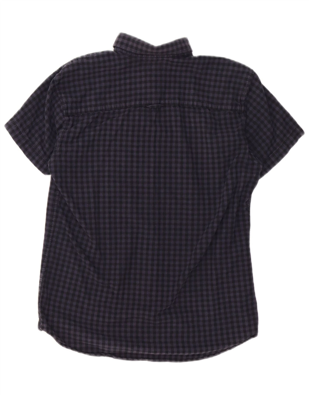 Camisa masculina Jack & Jones de manga curta regular fit pequena guingão azul marinho