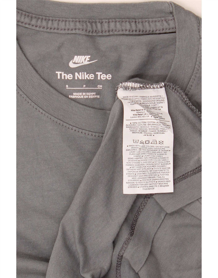 Nike Mens Camiseta Top Pequeno Algodão Cinza