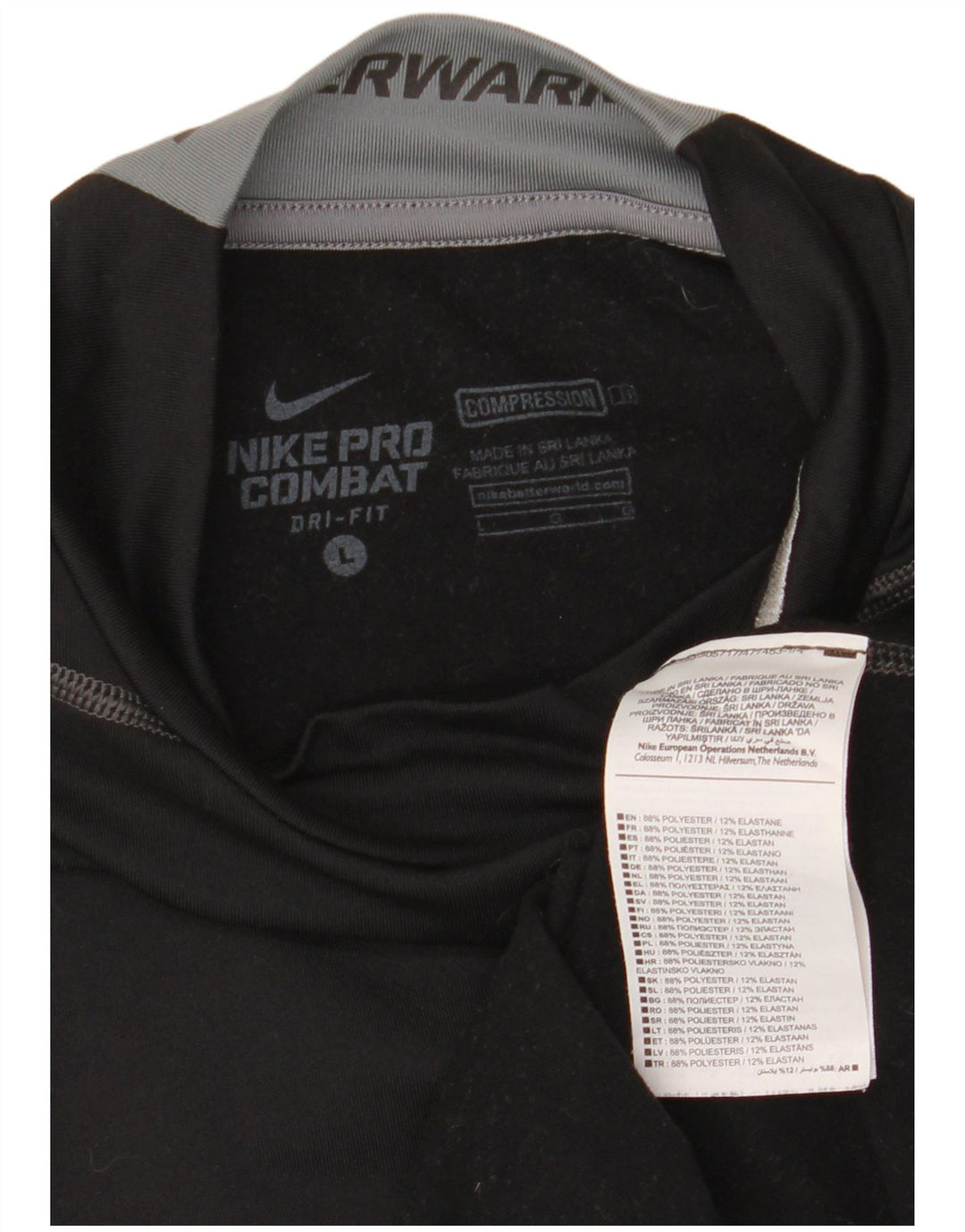 Top masculino Nike manga comprida grande poliéster colorblock preto