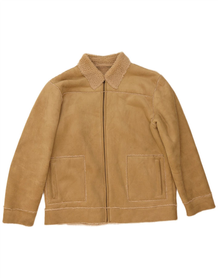 Jaqueta masculina Sherpa St. Bernard UK 40 grande poliéster bege