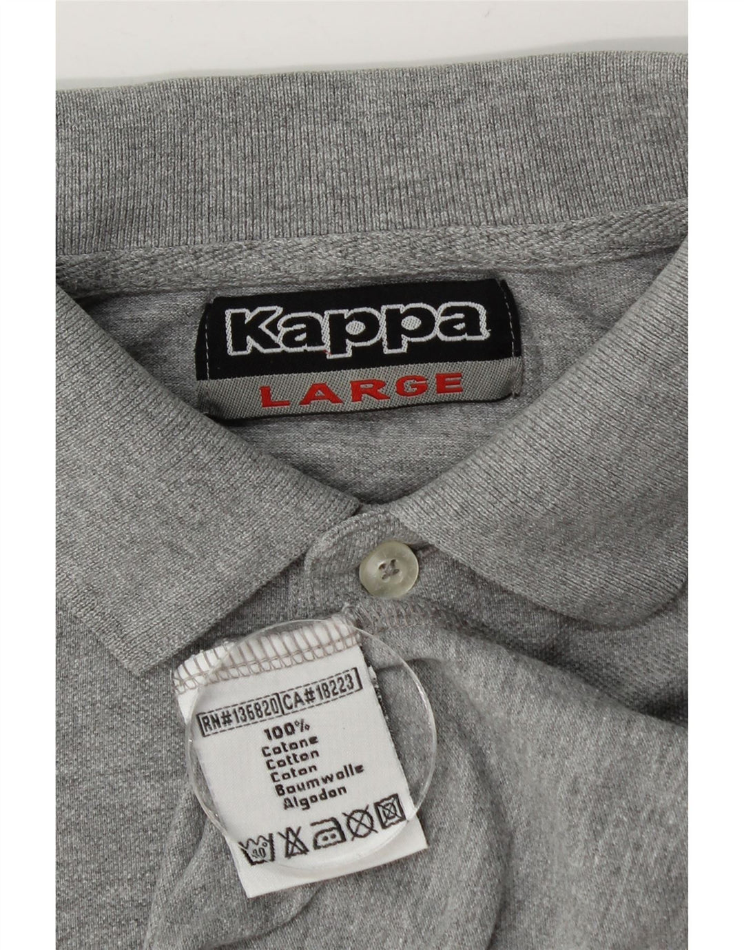 Camisa polo masculina Kappa grande algodão manchado cinza