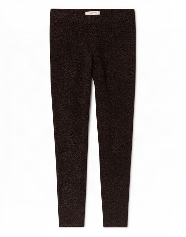 Calça jeans feminina Marks & Spencer UK 10 pequena W28 L25 preta com estampa animal