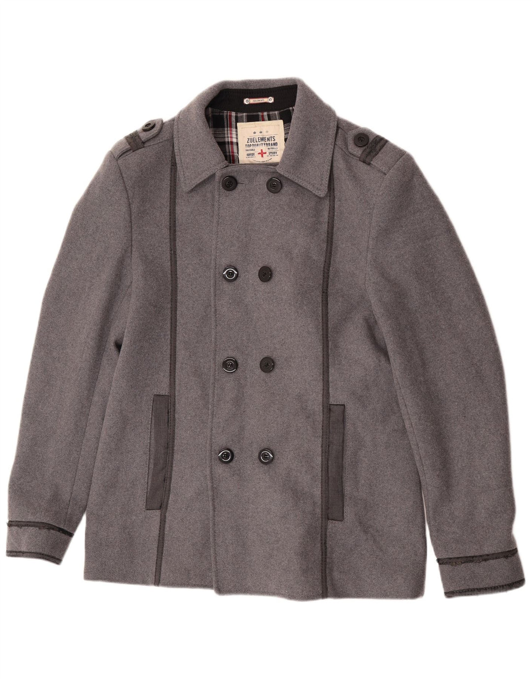 Casaco masculino Zu Elements Pea UK 42 XL lã cinza