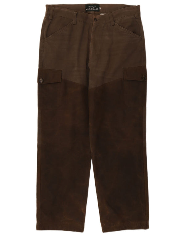 Calça cargo masculina Maremmano IT 50 grande W34 L28 marrom colorblock